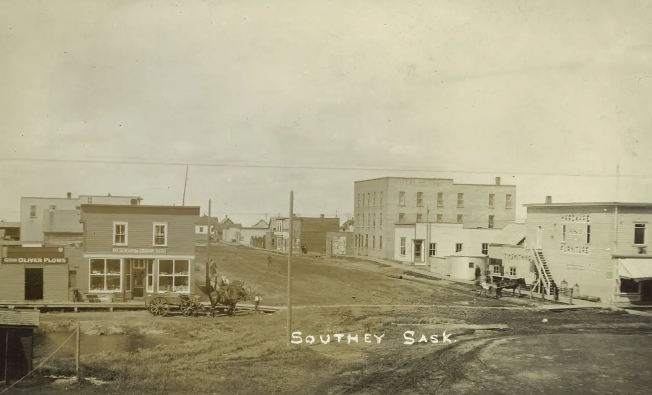 Early street scene in Southey, about 1910