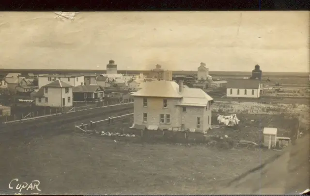 View of Cupar with grain elevators